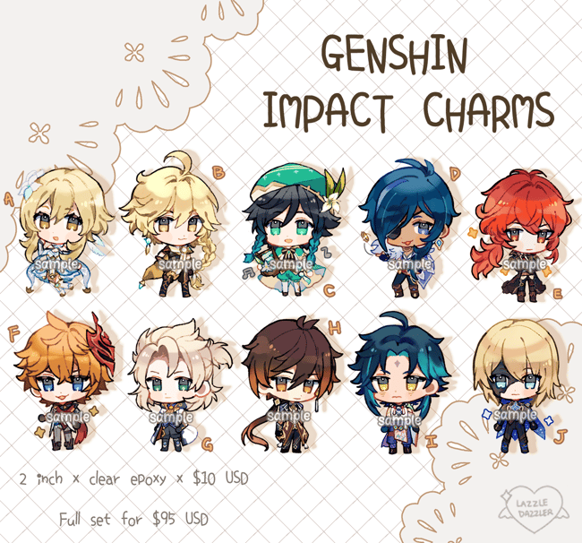 genshin acrylic charms