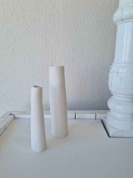 Image of White Ceramic Vase. Medium. Tea4twoart.