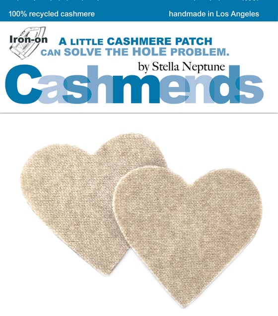 Image of IRON-ON CASHMERE ELBOW PATCHES - LIGHT OATMEAL 
