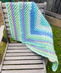 Custom Made Crocheted Granny Square Blanket 