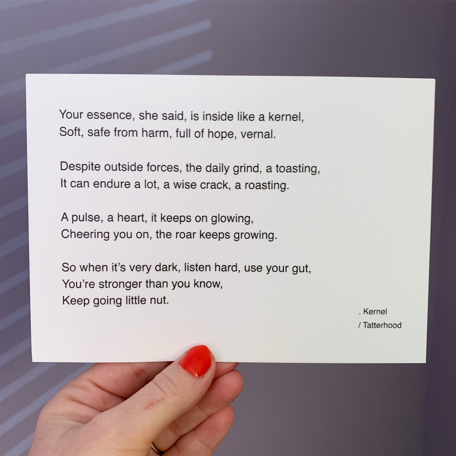 Image of Kernel - poem postcard 