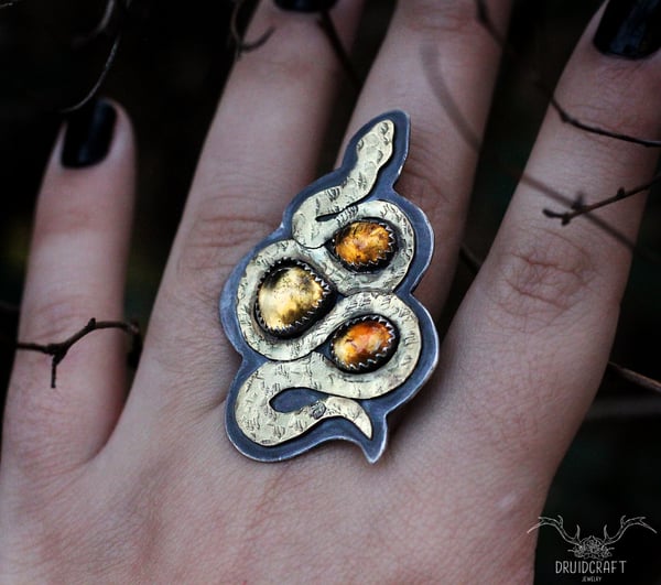Image of Serpent Ring with Citrine US Size 6