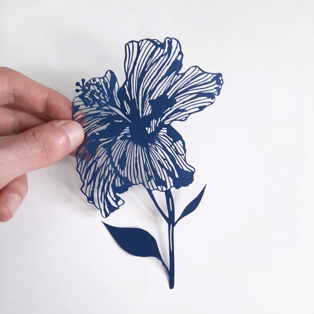 Image of Hand Cut Paper Hibiscus