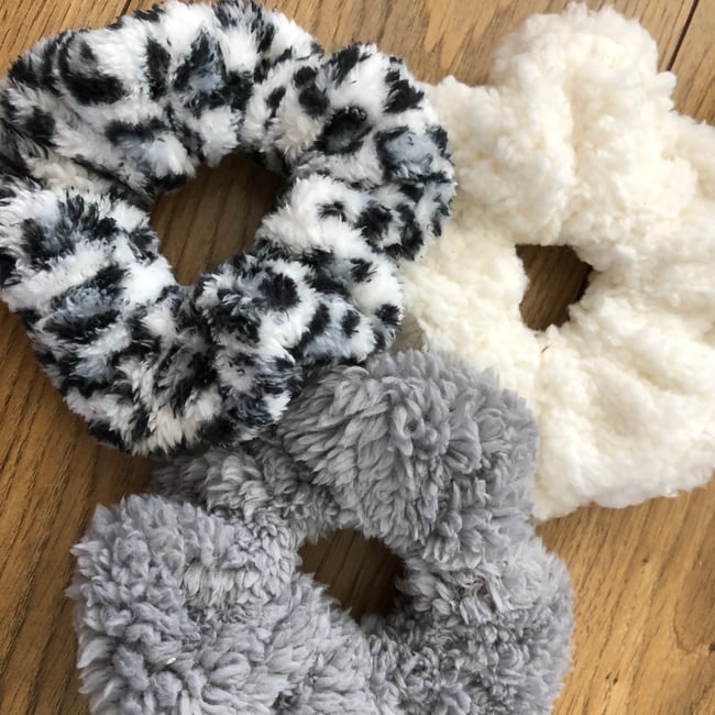 Cosy teddy scrunchies 