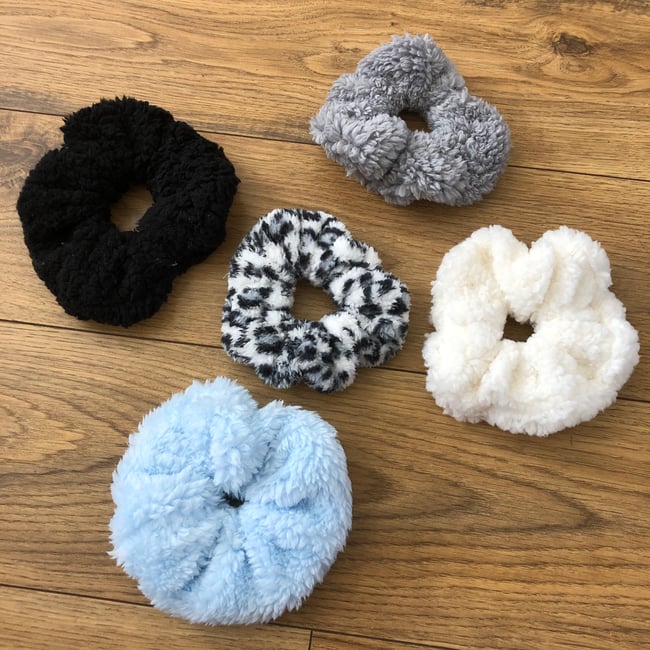 Cosy teddy scrunchies 