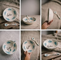 Image 4 of Set Infantil de Cuenco y Cuchara de cerámica personalizada