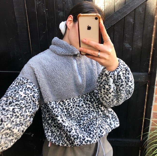 Ultra Cuddle Soft Oversized Snow Leopard Jumper