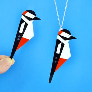 Image of Woodpecker Brooch or Necklace