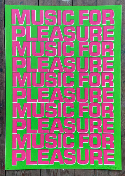 Image of Music For Pleasure (Green and Pink) by Charlie Evaristo-Boyce