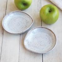 Image 3 of Medium Size Spoon Rest in Blue White Glaze on Speckled Stoneware, Coffee Station Dish