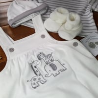 Image 3 of Baby 2 pcs Dungaree Set with Hat - Zebra