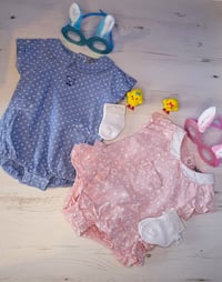 Image 5 of Chambray "Floral" Romper Set 