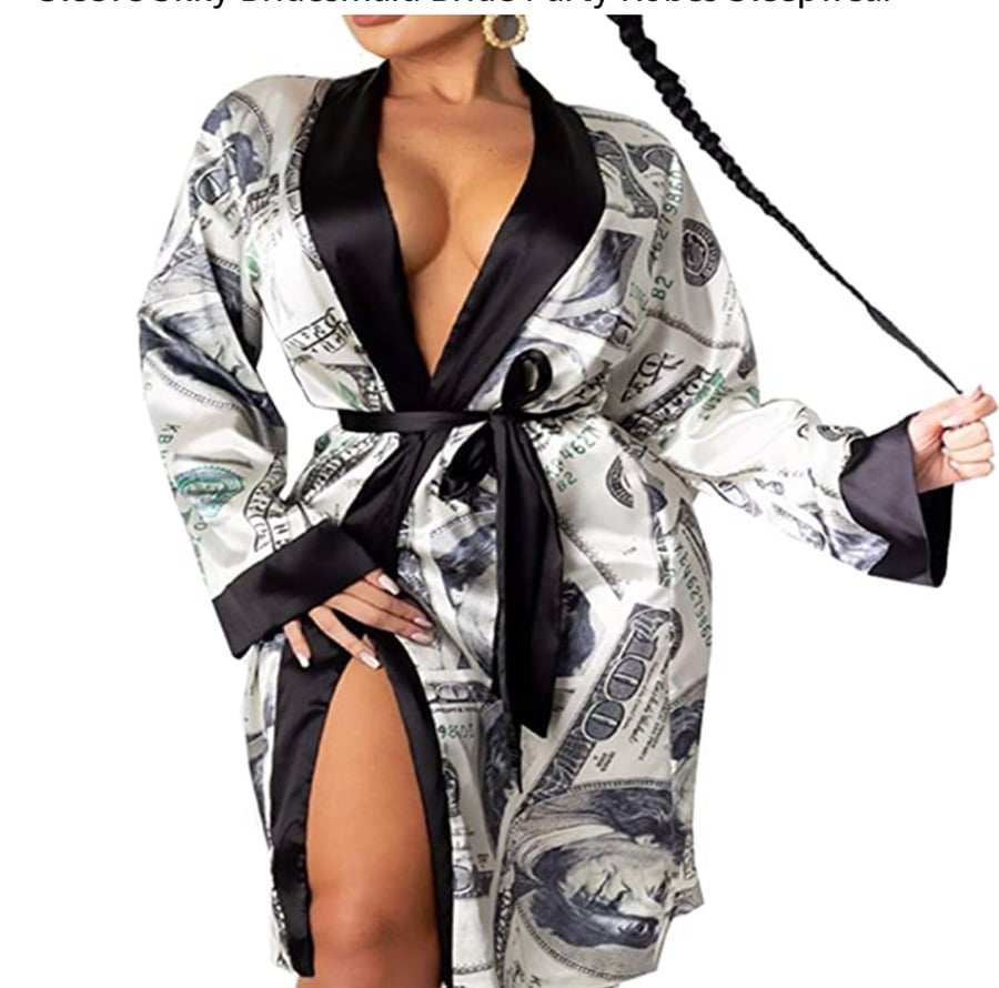 Image of Big Bank Roll satin robe 