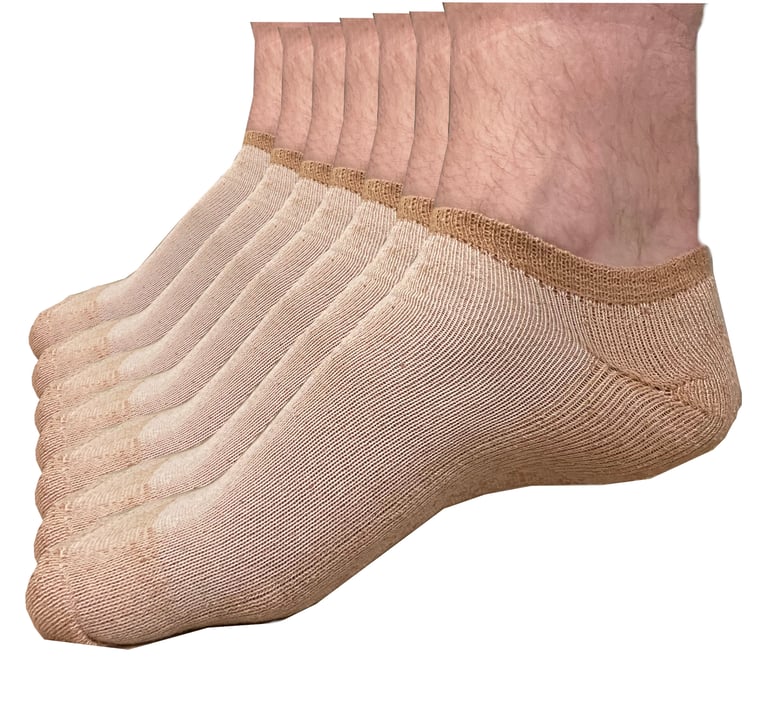 Image of No Show Socks, Large Only, Organic Brown Cotton, 5 Pair