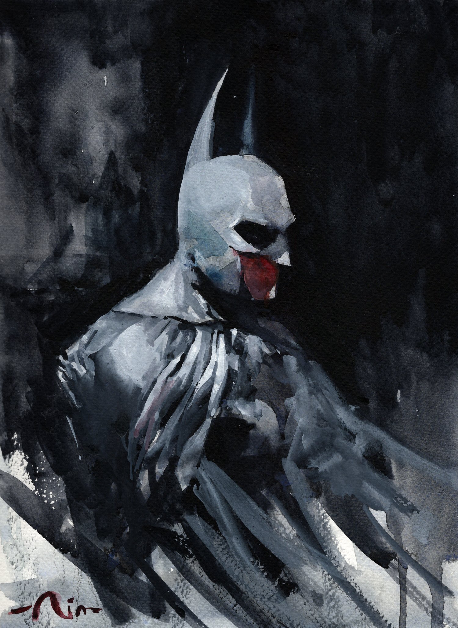 Image of Batman II watercolor prints 