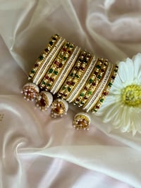 Image 4 of Jhumka bangles set white and gold 