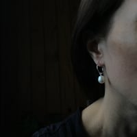 Image 3 of Pearl Hoop Earrings