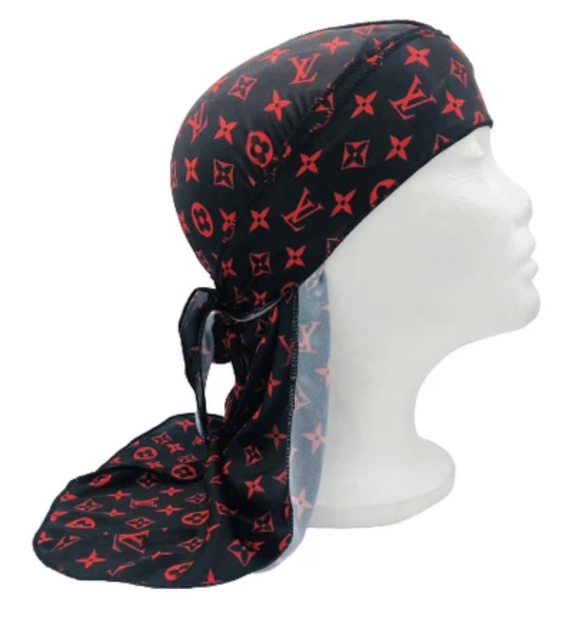 Black and Red LV Durag