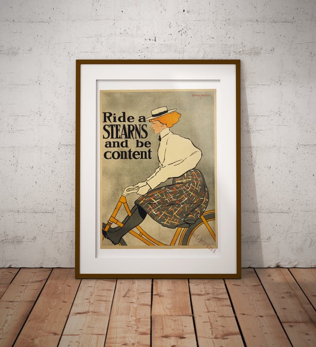 Ride a Stearn and Be Content | Edward Penfield | 1911 | Wall Art Print | Vintage Poster
