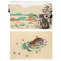 Image 1 of European wild cat and jaguar original paintings