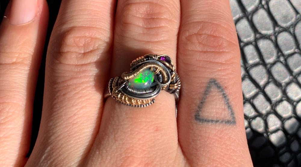 𖣐 SIZE 5 OPAL/ AMETHYST RING 𖣐