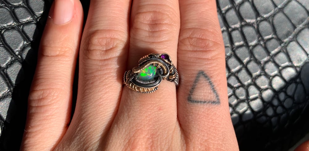 𖣐 SIZE 5 OPAL/ AMETHYST RING 𖣐