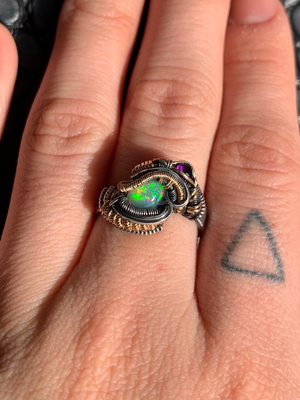 𖣐 SIZE 5 OPAL/ AMETHYST RING 𖣐