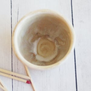 Image of Match Striker Cup, Beige Matte Glaze, Pottery Shot Glass, Handcrafted Stoneware Made in USA