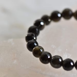 Image of Dark Green Sapphire faceted cut spheres bracelet