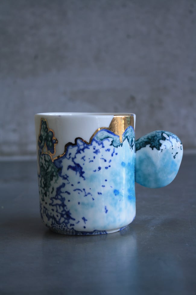 Hand painted porcelain mug 14