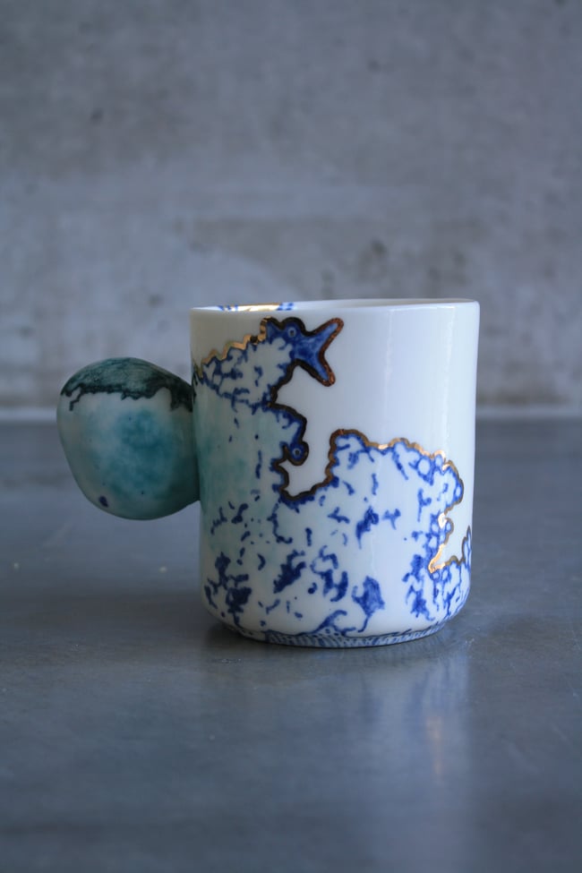 Hand painted porcelain mug 14