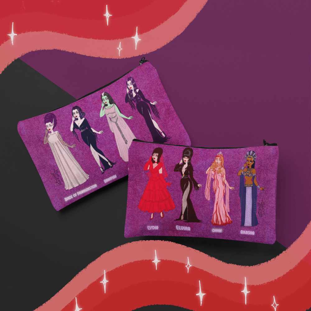 Image of SPOOKY QUEENS ZIP POUCH