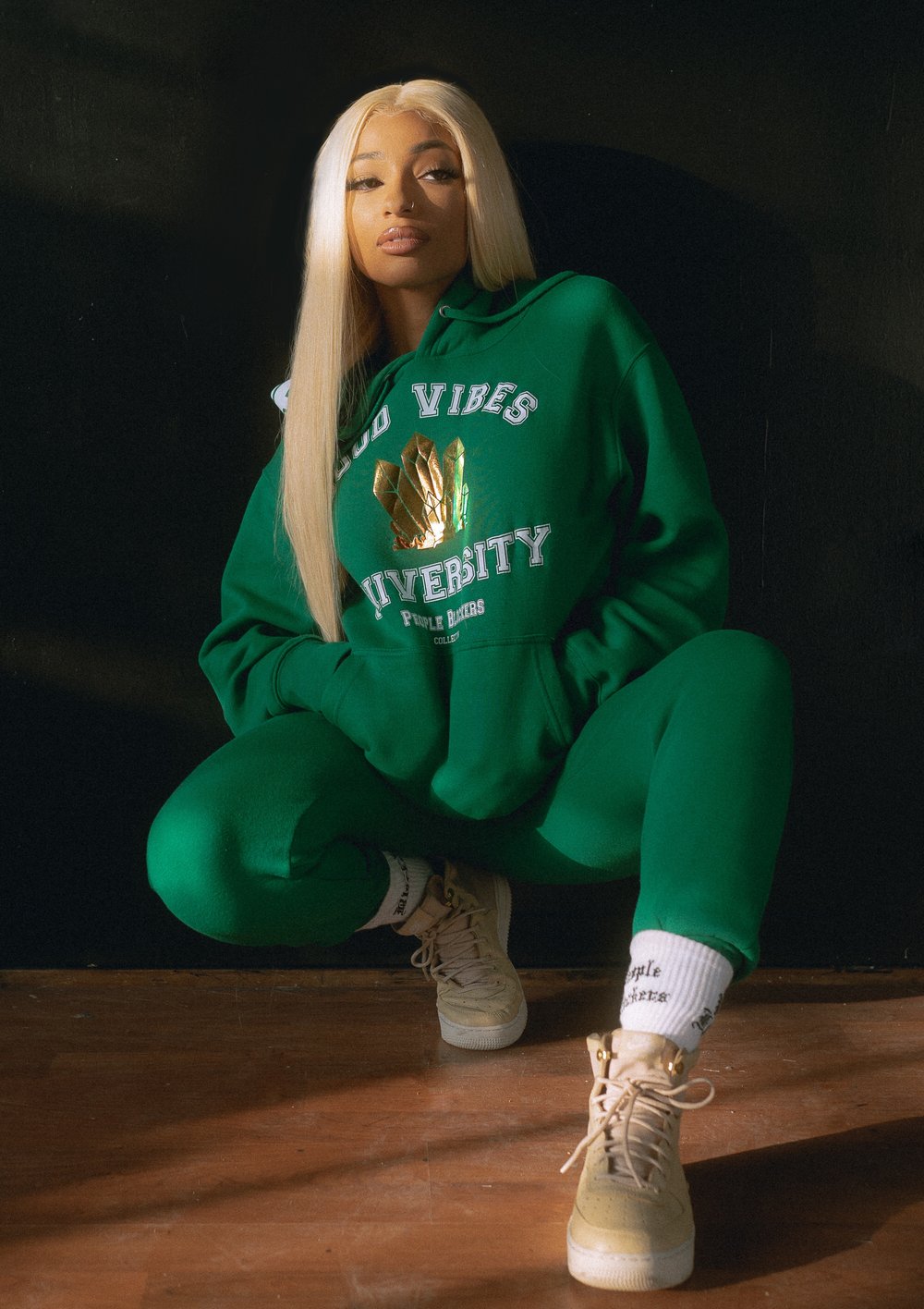Good Vibes University Plush Cotton Sweatsuit