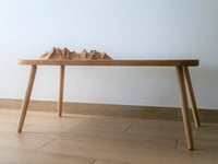 Image 3 of Table basse en chêne sculptée "Pyrénées"