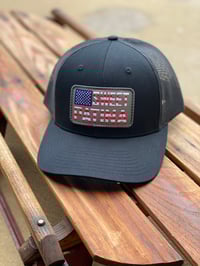 Image 1 of Solid Black Flag Patch Hat 