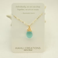 Image 3 of Aqua Frosted Glass Necklace