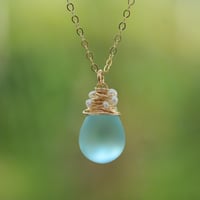 Image 4 of Aqua Frosted Glass Necklace