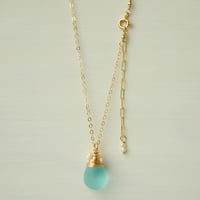 Image 5 of Aqua Frosted Glass Necklace