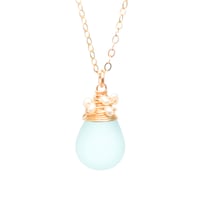 Image 1 of Aqua Frosted Glass Necklace