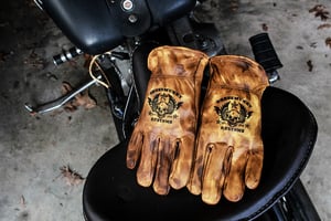 Image of Greezmunky Vintage waxed custom leather gloves 