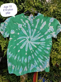 Image 4 of Children's reverse dyed green Tshirt age 3-12