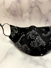 Image 1 of Celestial Kitty Face Mask with Adjustable Nose Wire and Pocket Filter 