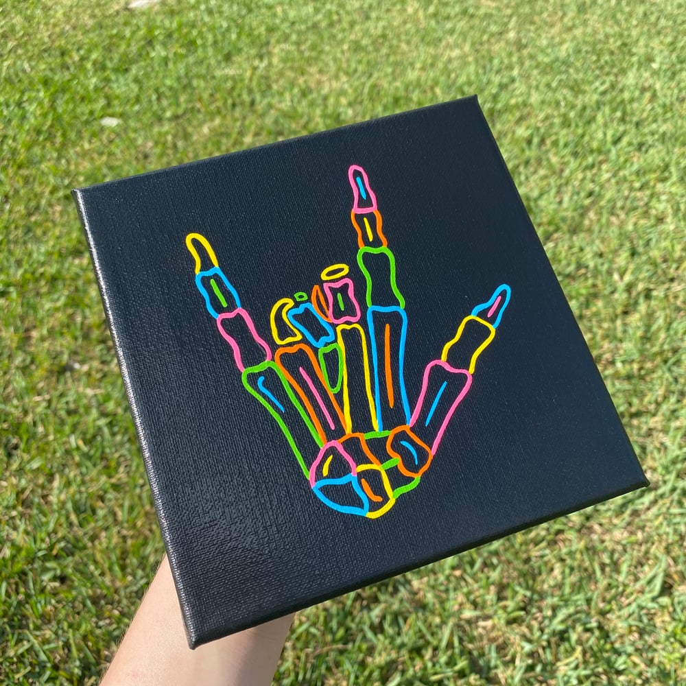 Image of I love you hand canvas 