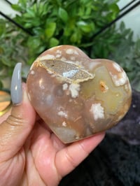 Image 3 of Flower Agate Heart 