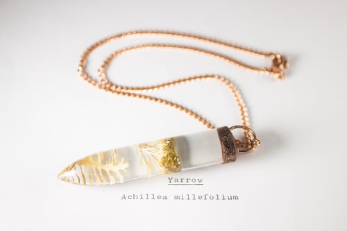 Image of Yarrow (Achillea millefolium) - Large Copper Dipped Pendant