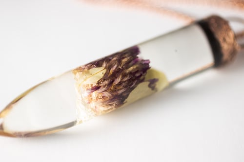 Image of Red Clover (Trifolium pratense) - Large Copper Dipped Pendant