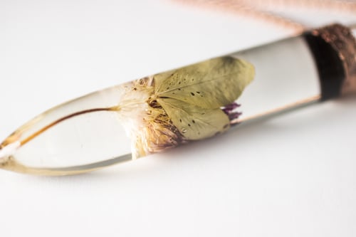 Image of Red Clover (Trifolium pratense) - Large Copper Dipped Pendant