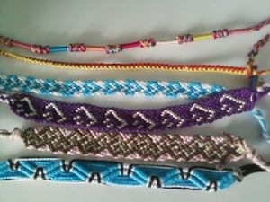 Image of String made bracelets