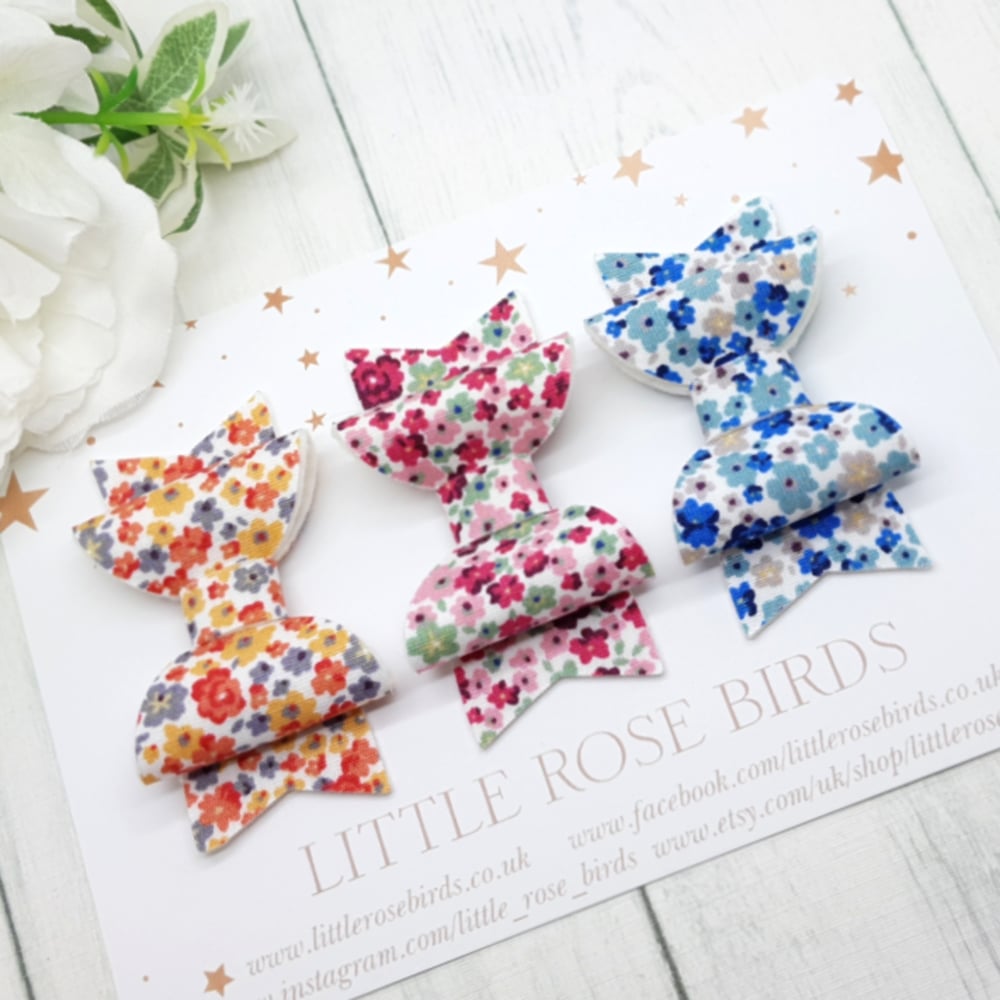 Image of Set of 3 Ditsy Floral Bows