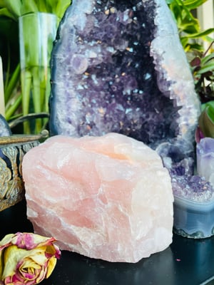 Image of Rose Quartz chunky T-light holder 